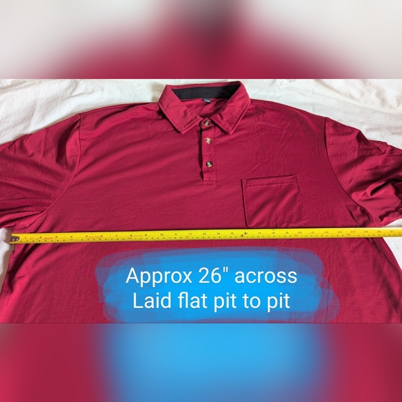 Limkun XXXLarge* men's polo shirt sleeve T shirt in burgundy - Picture 5 of 13